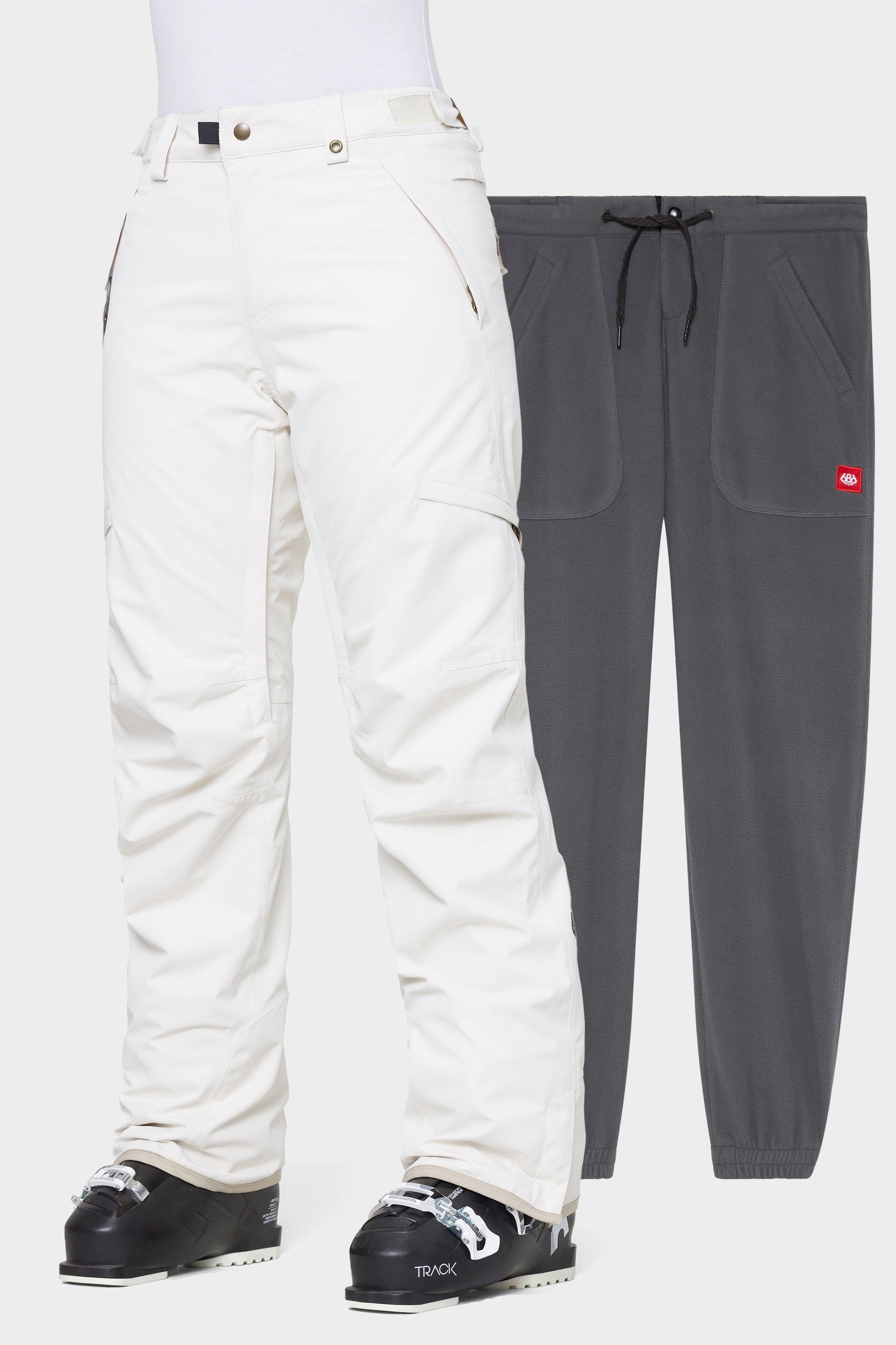 Nike Womens NSW Club Fleece MR Cargo Pants - White/Dk Grey Heather |  CoolSprings Galleria